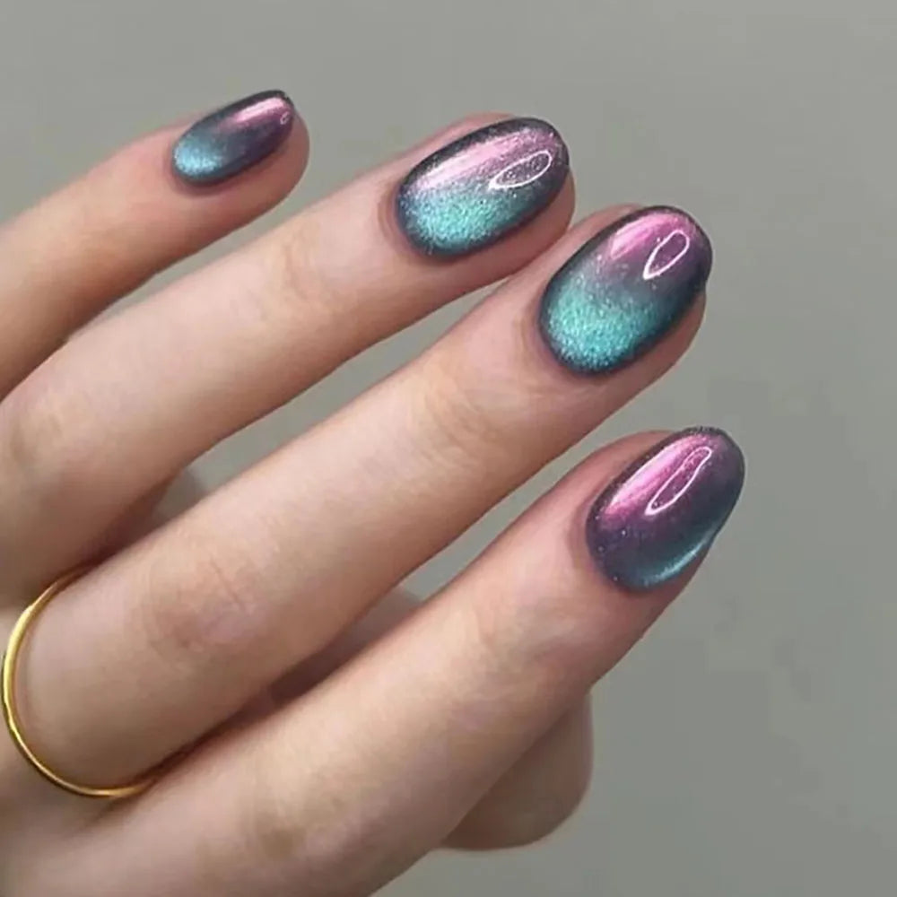 24pcs Short Square Press On Fake Nails