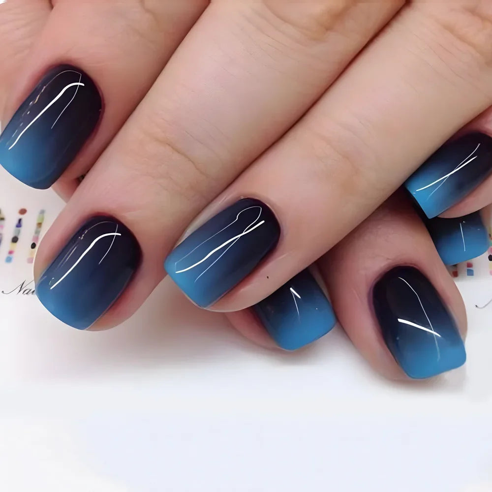 24pcs Short Square Press On Fake Nails