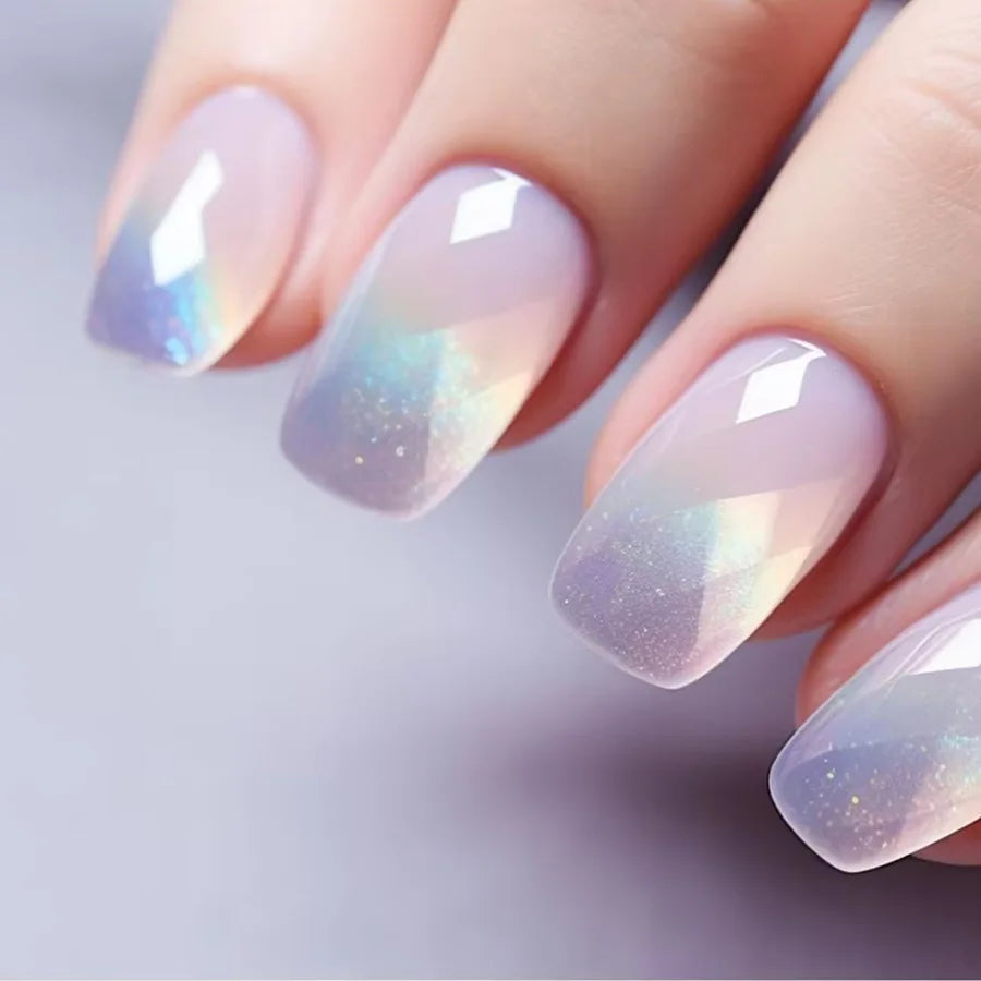 24pcs Short Square Press On Fake Nails