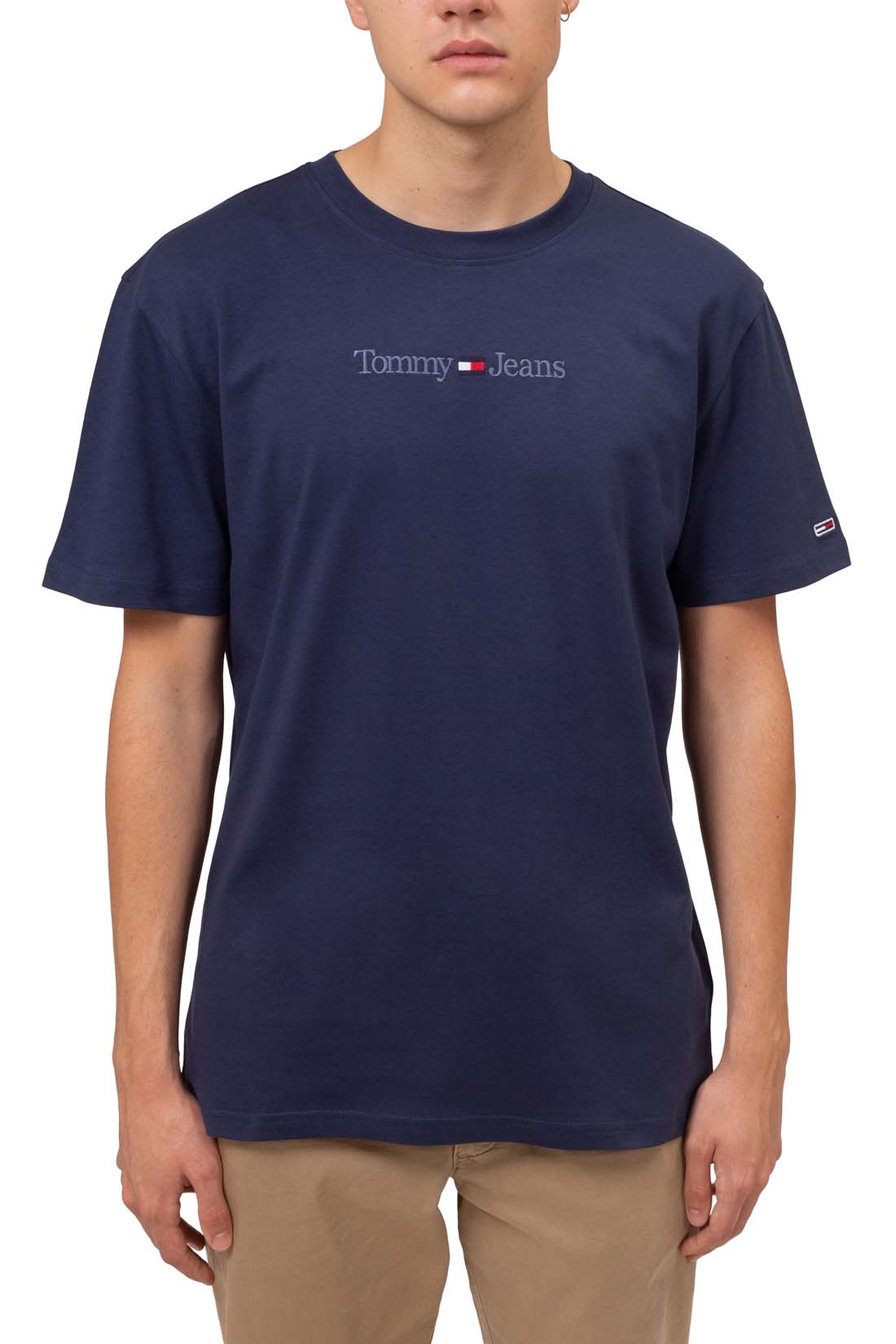 TOMMY JEANS - Men's regular T-shirt with tonal logo embroidered  - Size XL