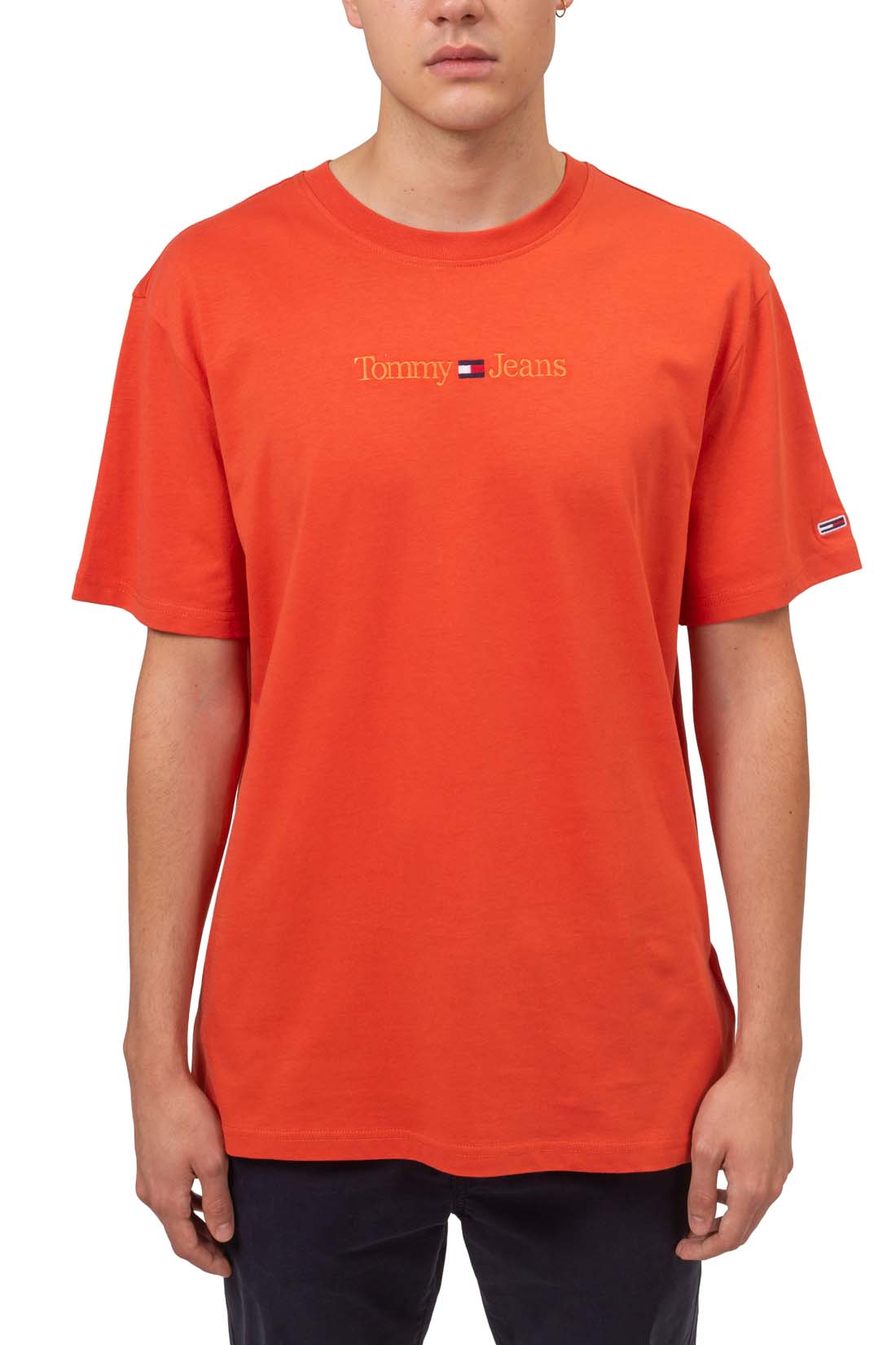TOMMY JEANS - Men's regular T-shirt with tonal logo embroidered  - Size XL