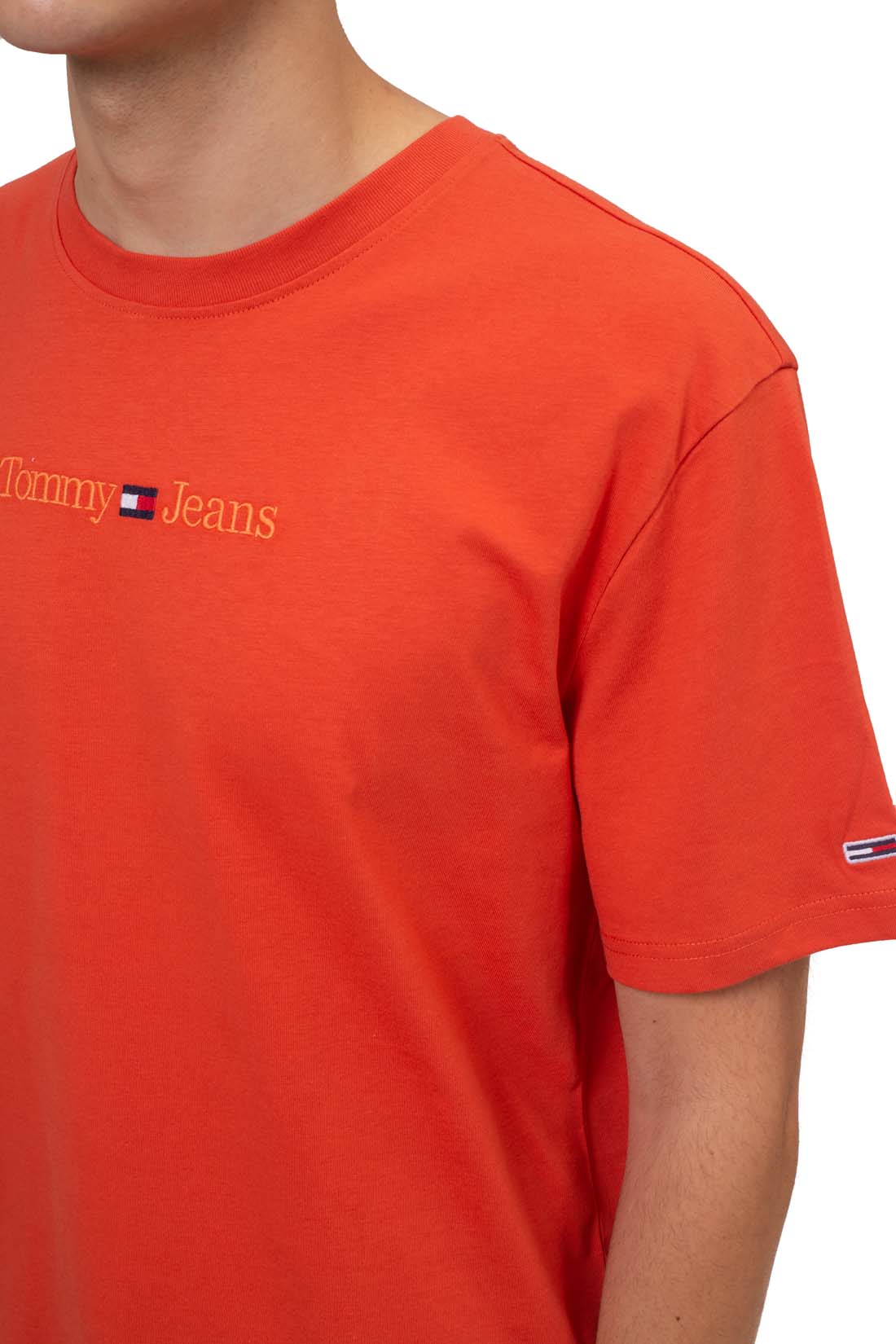 TOMMY JEANS - Men's regular T-shirt with tonal logo embroidered  - Size XL