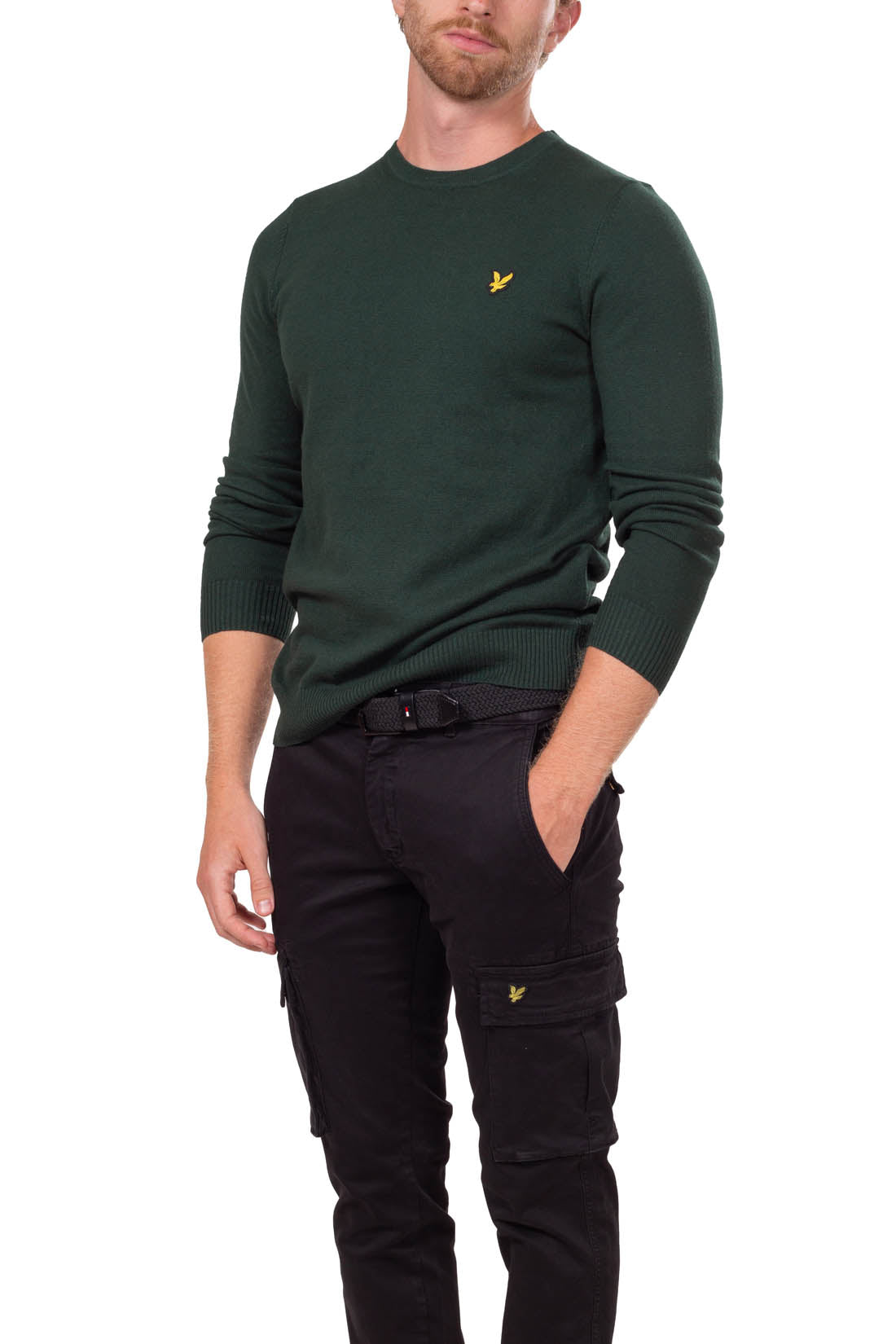 LYLE & SCOTT - Men's essential wool logo sweater  - Size KN400VCW635-M