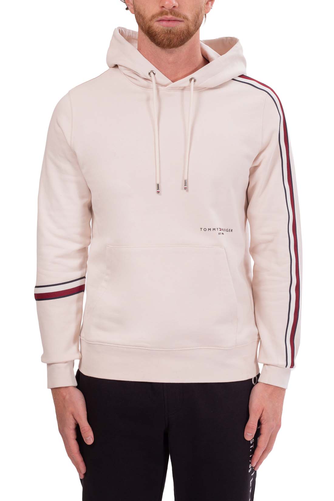 TOMMY HILFIGER - Men's hoodie with signature taping