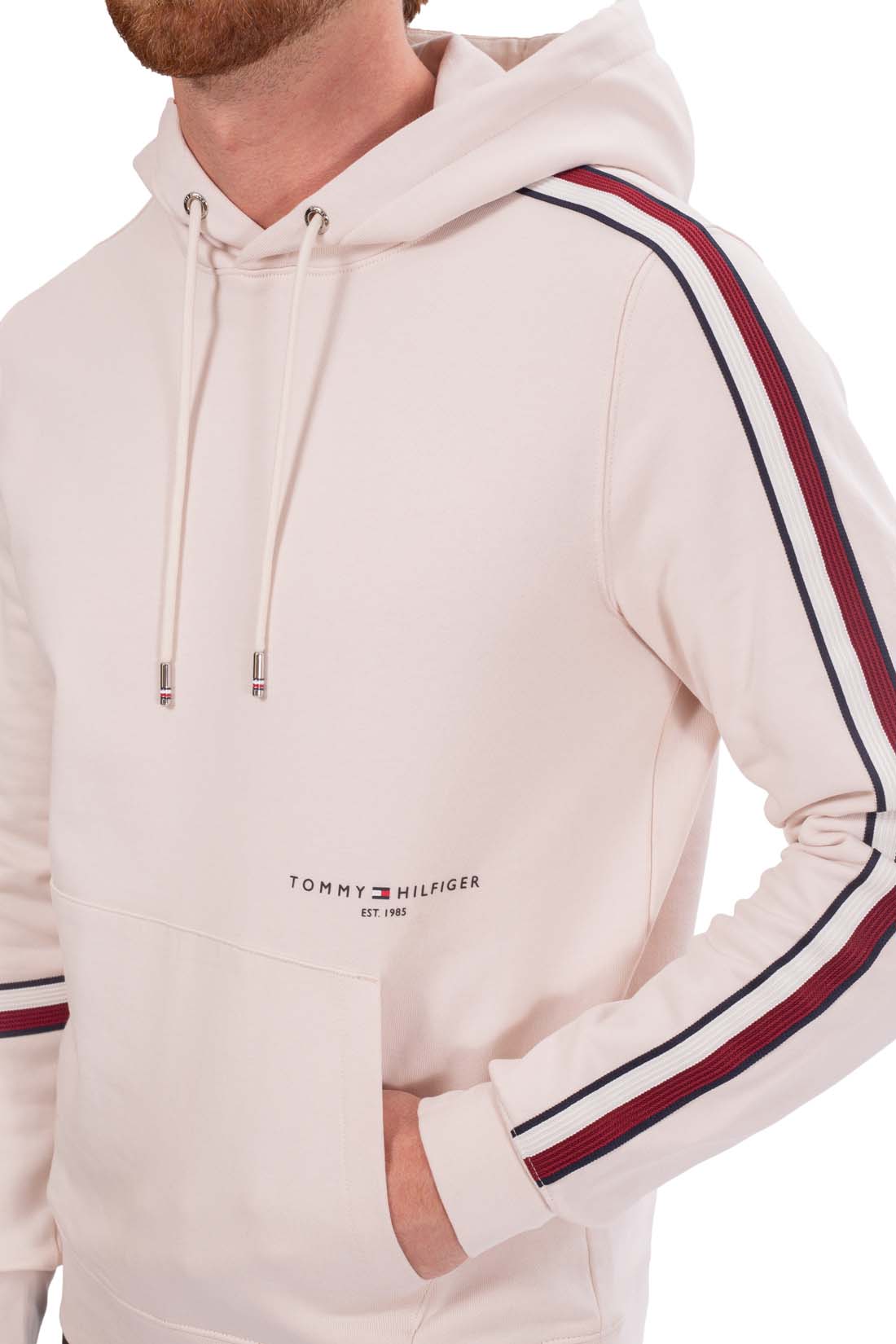TOMMY HILFIGER - Men's hoodie with signature taping