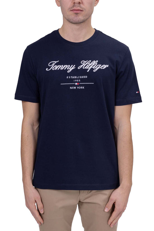 TOMMY HILFIGER - Men's regular T-shirt with embroidered logo  - Size XXL