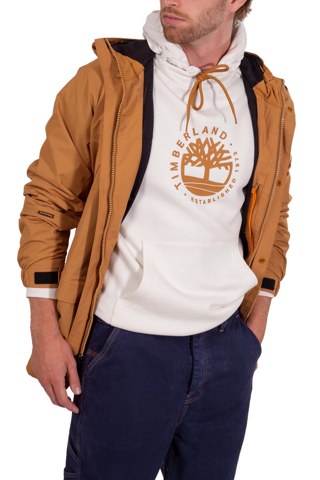 TIMBERLAND - Men's regular hoodie with printed logo
