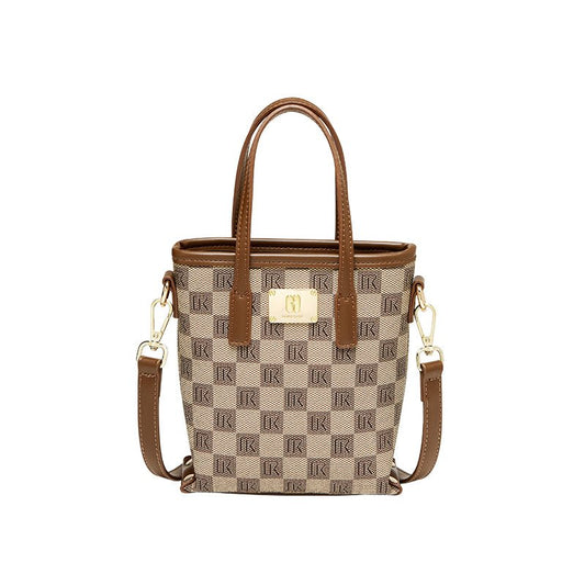 Vintage Khaki Monogram Mini Top Handle Crossbody Bag