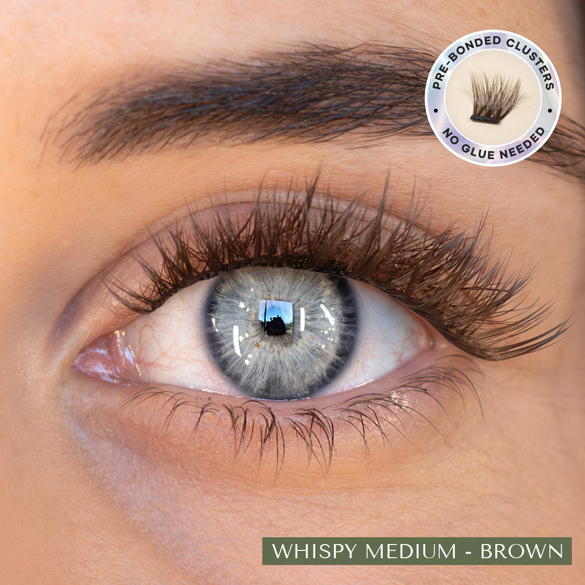 Starterkit Pre-Glued Whispy Medium (Brown) - Press-On Lashes-1